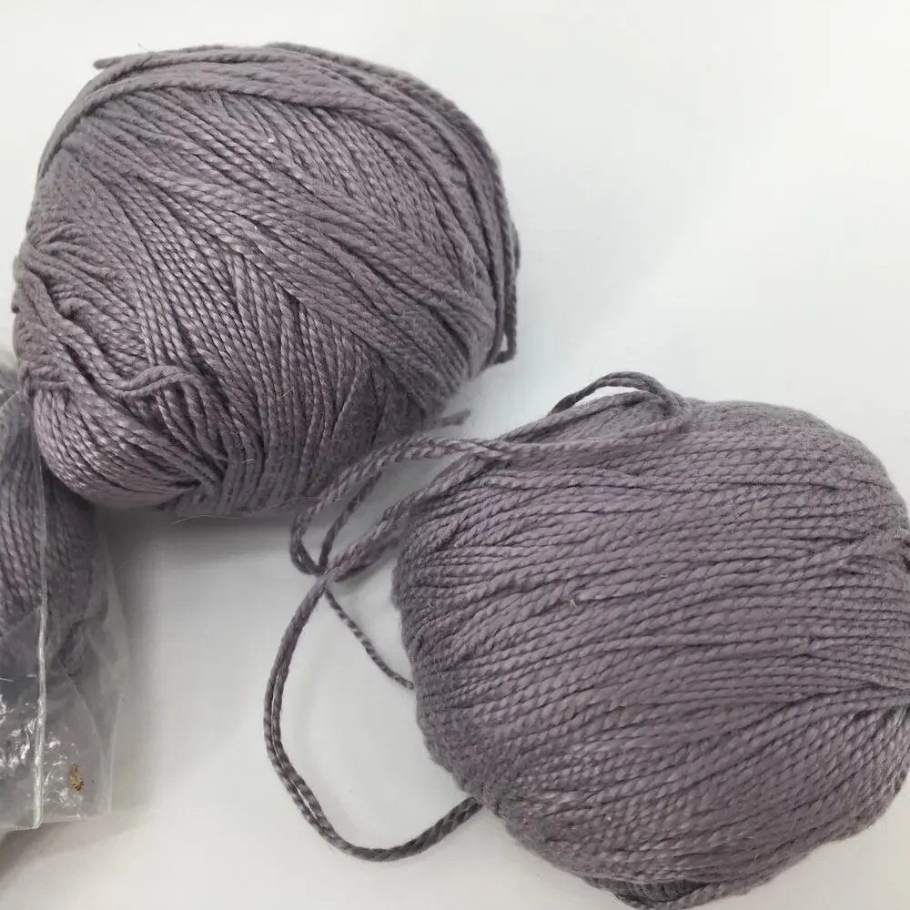 Vtg Bernat CASSINO Yarn Lot 6 Balls Skeins 100% Mercerized Cotton Purple